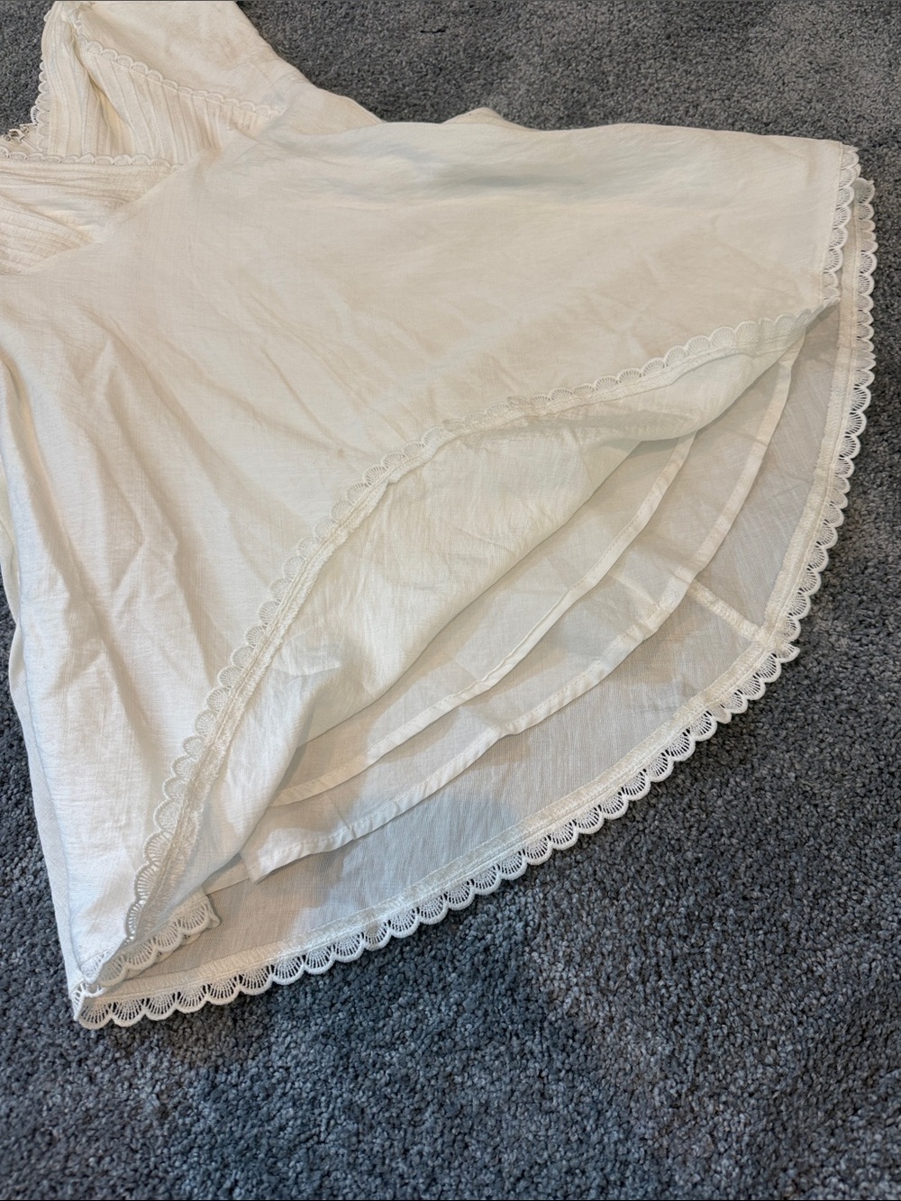Saints + Secrets White Babydoll Mini Dress Large NWT | Cottagecore Boho - Picture 6 of 10